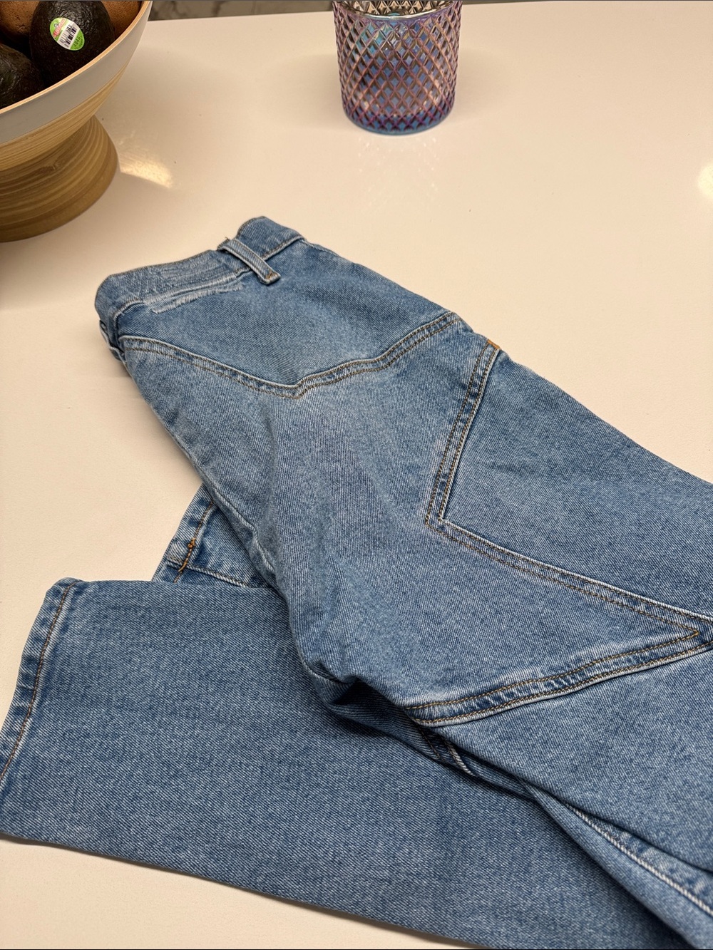 REVICE Light Blue Denim Jeans with Pink Label